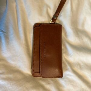 EUC Portland leather wallet with wrist strap